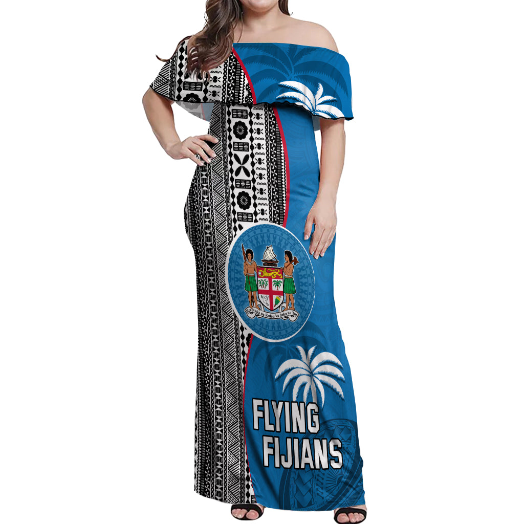 fiji-rugby-off-shoulder-maxi-dress-coat-of-arms-palm-tree-mix-polynesia-tapa-pattern