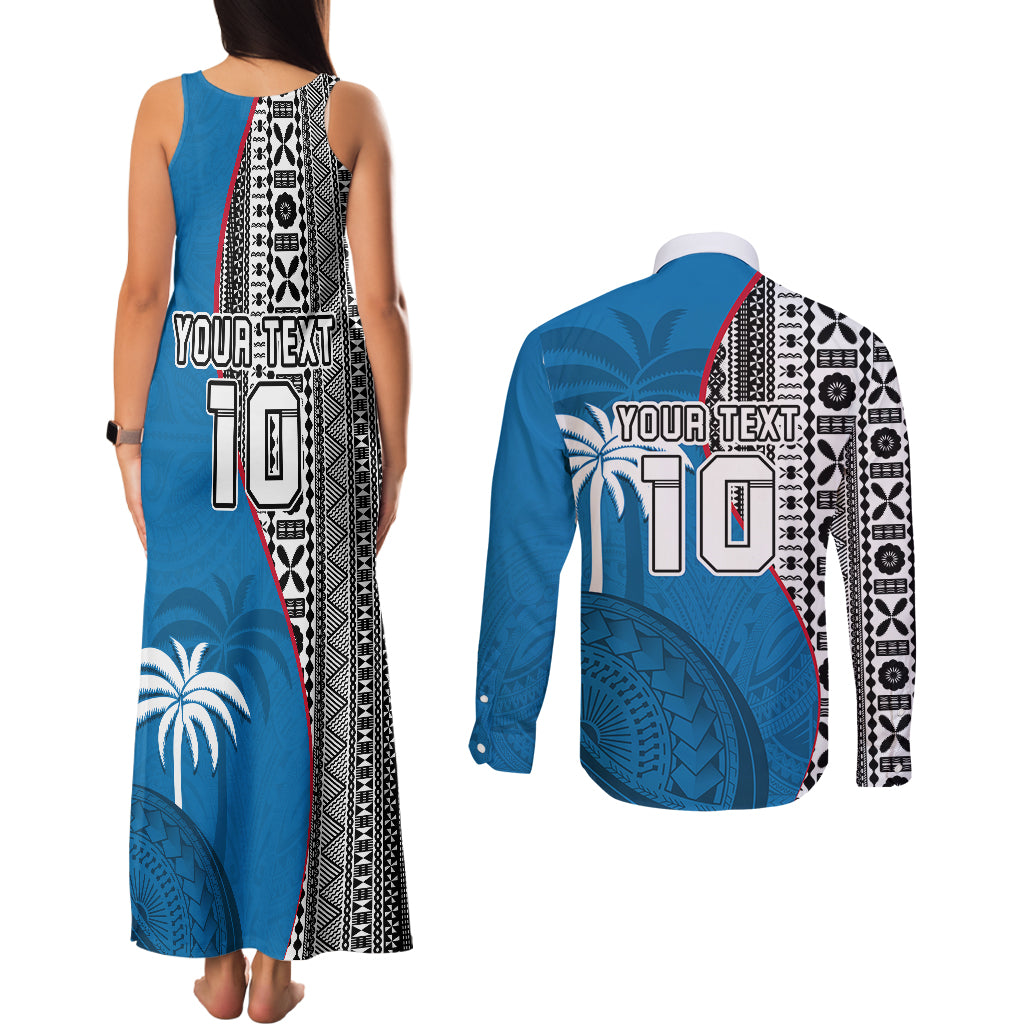 custom-fiji-rugby-couples-matching-tank-maxi-dress-and-long-sleeve-button-shirts-coat-of-arms-palm-tree-mix-polynesia-tapa-pattern