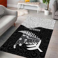 New Zealand World Cup 2023 Area Rug Aotearoa Haka Rugby with Silver Fern Maori Ethnic Pattern LT03 - Polynesian Pride