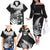 New Zealand World Cup 2023 Family Matching Off Shoulder Long Sleeve Dress and Hawaiian Shirt Aotearoa Haka Rugby with Silver Fern Maori Ethnic Pattern LT03 - Polynesian Pride