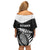 New Zealand World Cup 2023 Family Matching Off Shoulder Short Dress and Hawaiian Shirt Aotearoa Haka Rugby with Silver Fern Maori Ethnic Pattern LT03 - Polynesian Pride