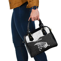 New Zealand World Cup 2023 Shoulder Handbag Aotearoa Haka Rugby with Silver Fern Maori Ethnic Pattern LT03 - Polynesian Pride