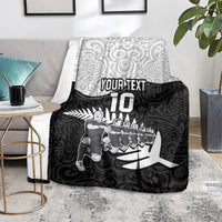 Custom New Zealand World Cup 2023 Blanket Aotearoa Haka Rugby with Silver Fern Maori Ethnic Pattern LT03 - Polynesian Pride