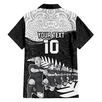 Custom New Zealand World Cup 2023 Family Matching Long Sleeve Bodycon Dress and Hawaiian Shirt Aotearoa Haka Rugby with Silver Fern Maori Ethnic Pattern LT03 - Polynesian Pride