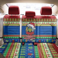 Solomon Islands Christmas Back Car Seat Cover Santa With Flag Of Solomon Polynesian Tribal Xmas Vibe