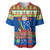 Solomon Islands Christmas Baseball Jersey Santa With Flag Of Solomon Polynesian Tribal Xmas Vibe LT03 Blue - Polynesian Pride