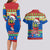 Solomon Islands Christmas Couples Matching Long Sleeve Bodycon Dress and Hawaiian Shirt Santa With Flag Of Solomon Polynesian Tribal Xmas Vibe LT03 - Polynesian Pride