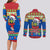 Solomon Islands Christmas Couples Matching Long Sleeve Bodycon Dress and Long Sleeve Button Shirt Santa With Flag Of Solomon Polynesian Tribal Xmas Vibe LT03 - Polynesian Pride