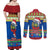 Solomon Islands Christmas Couples Matching Off Shoulder Maxi Dress and Long Sleeve Button Shirt Santa With Flag Of Solomon Polynesian Tribal Xmas Vibe LT03 - Polynesian Pride