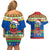 Solomon Islands Christmas Couples Matching Off Shoulder Short Dress and Hawaiian Shirt Santa With Flag Of Solomon Polynesian Tribal Xmas Vibe LT03 - Polynesian Pride