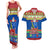 Solomon Islands Christmas Couples Matching Tank Maxi Dress and Hawaiian Shirt Santa With Flag Of Solomon Polynesian Tribal Xmas Vibe LT03 Blue - Polynesian Pride