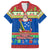 Solomon Islands Christmas Family Matching Long Sleeve Bodycon Dress and Hawaiian Shirt Santa With Flag Of Solomon Polynesian Tribal Xmas Vibe LT03 Dad's Shirt - Short Sleeve Blue - Polynesian Pride