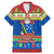 Solomon Islands Christmas Family Matching Mermaid Dress and Hawaiian Shirt Santa With Flag Of Solomon Polynesian Tribal Xmas Vibe LT03 Dad's Shirt - Short Sleeve Blue - Polynesian Pride