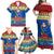 Solomon Islands Christmas Family Matching Off Shoulder Maxi Dress and Hawaiian Shirt Santa With Flag Of Solomon Polynesian Tribal Xmas Vibe LT03 - Polynesian Pride