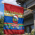 Solomon Islands Christmas Garden Flag Santa With Flag Of Solomon Polynesian Tribal Xmas Vibe LT03 - Polynesian Pride