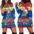 Solomon Islands Christmas Hoodie Dress Santa With Flag Of Solomon Polynesian Tribal Xmas Vibe LT03 - Polynesian Pride