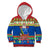 Solomon Islands Christmas Kid Hoodie Santa With Flag Of Solomon Polynesian Tribal Xmas Vibe LT03 Hoodie Blue - Polynesian Pride