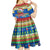 Solomon Islands Christmas Kid Short Sleeve Dress Santa With Flag Of Solomon Polynesian Tribal Xmas Vibe LT03 - Polynesian Pride