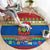 Solomon Islands Christmas Round Carpet Santa With Flag Of Solomon Polynesian Tribal Xmas Vibe LT03 - Polynesian Pride