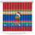 Solomon Islands Christmas Shower Curtain Santa With Flag Of Solomon Polynesian Tribal Xmas Vibe LT03 Blue - Polynesian Pride