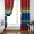 Solomon Islands Christmas Window Curtain Santa With Flag Of Solomon Polynesian Tribal Xmas Vibe LT03 - Polynesian Pride