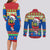 Personalised Solomon Islands Christmas Couples Matching Long Sleeve Bodycon Dress and Long Sleeve Button Shirt Santa With Flag Of Solomon Polynesian Tribal Xmas Vibe LT03 - Polynesian Pride