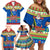 Personalised Solomon Islands Christmas Family Matching Off Shoulder Short Dress and Hawaiian Shirt Santa With Flag Of Solomon Polynesian Tribal Xmas Vibe LT03 - Polynesian Pride