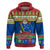 Personalised Solomon Islands Christmas Hoodie Santa With Flag Of Solomon Polynesian Tribal Xmas Vibe LT03 Blue - Polynesian Pride