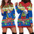 Personalised Solomon Islands Christmas Hoodie Dress Santa With Flag Of Solomon Polynesian Tribal Xmas Vibe LT03 - Polynesian Pride