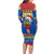 Personalised Solomon Islands Christmas Long Sleeve Bodycon Dress Santa With Flag Of Solomon Polynesian Tribal Xmas Vibe LT03 - Polynesian Pride