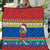 Personalised Solomon Islands Christmas Quilt Santa With Flag Of Solomon Polynesian Tribal Xmas Vibe LT03 Blue - Polynesian Pride