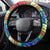 Personalised Solomon Islands Christmas Steering Wheel Cover Santa With Flag Of Solomon Polynesian Tribal Xmas Vibe