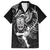 New Zealand Rugby Family Matching Short Sleeve Bodycon Dress and Hawaiian Shirt Maori Warrior Rugby with Silver Fern Sleeve Tribal Ethnic Style LT03 Dad's Shirt - Short Sleeve Black - Polynesian Pride