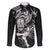 New Zealand Rugby Family Matching Short Sleeve Bodycon Dress and Hawaiian Shirt Maori Warrior Rugby with Silver Fern Sleeve Tribal Ethnic Style LT03 Dad's Shirt - Long Sleeve Black - Polynesian Pride