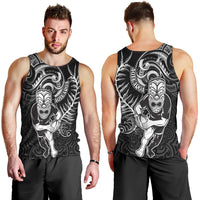 New Zealand Rugby Men Tank Top Maori Warrior Rugby with Silver Fern Sleeve Tribal Ethnic Style LT03 - Polynesian Pride