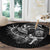 New Zealand Rugby Round Carpet Maori Warrior Rugby with Silver Fern Sleeve Tribal Ethnic Style LT03 - Polynesian Pride