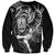 New Zealand Rugby Sweatshirt Maori Warrior Rugby with Silver Fern Sleeve Tribal Ethnic Style LT03 Unisex Black - Polynesian Pride