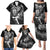 Personalised New Zealand Rugby Family Matching Puletasi Dress and Hawaiian Shirt Maori Warrior Rugby with Silver Fern Sleeve Tribal Ethnic Style LT03 - Polynesian Pride