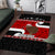 Personalized New Zealand Christmas Area Rug Santa Haka Fern and Kiwi Bird Tino Rangatiratanga Maori Flag Style LT03 Black - Polynesian Pride