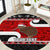 Personalized New Zealand Christmas Round Carpet Santa Haka Fern and Kiwi Bird Tino Rangatiratanga Maori Flag Style LT03 Black - Polynesian Pride