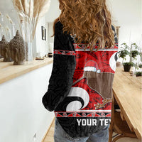 Personalized New Zealand Christmas Women Casual Shirt Santa Haka Fern and Kiwi Bird Tino Rangatiratanga Maori Flag Style LT03 - Polynesian Pride