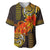 Hawaii Turtle Hibiscus Flower Baseball Jersey Polynesian Tattoo LT03 Black - Polynesian Pride