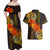 Hawaii Turtle Hibiscus Flower Couples Matching Off Shoulder Maxi Dress and Hawaiian Shirt Polynesian Tattoo LT03 - Polynesian Pride