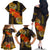 Hawaii Turtle Hibiscus Flower Family Matching Off Shoulder Long Sleeve Dress and Hawaiian Shirt Polynesian Tattoo LT03 - Polynesian Pride