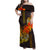 Hawaii Turtle Hibiscus Flower Family Matching Off Shoulder Maxi Dress and Hawaiian Shirt Polynesian Tattoo LT03 Mom's Dress Black - Polynesian Pride