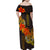 Hawaii Turtle Hibiscus Flower Family Matching Off Shoulder Maxi Dress and Hawaiian Shirt Polynesian Tattoo LT03 - Polynesian Pride