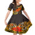 Hawaii Turtle Hibiscus Flower Family Matching Short Sleeve Bodycon Dress and Hawaiian Shirt Polynesian Tattoo LT03 Daughter's Dress Black - Polynesian Pride