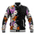 Hawaii Tropical Leaves and Flowers Baseball Jacket Tribal Polynesian Pattern LT03 Unisex Black - Polynesian Pride