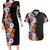 Hawaii Tropical Leaves and Flowers Couples Matching Long Sleeve Bodycon Dress and Hawaiian Shirt Tribal Polynesian Pattern LT03 Black - Polynesian Pride