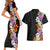 Hawaii Tropical Leaves and Flowers Couples Matching Short Sleeve Bodycon Dress and Hawaiian Shirt Tribal Polynesian Pattern LT03 - Polynesian Pride